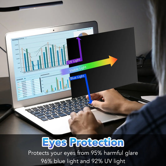 15.6" Laptop Privacy Screen Filter for 16:9 Widescreen Computer Monitor Screen Protector Film, 15.6 Inch Monitor Privacy Shield and Anti-Glare Protector, Anti-Scratch, anti Blue Light Filter