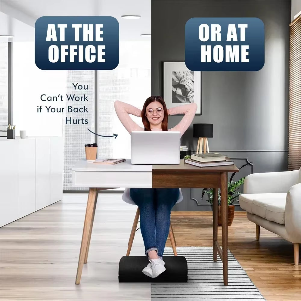 2 Heights Adjustable Foot Rest under Desk, Soft Memory Foam Footrest under Desk for Foot Rest at Work, Home, Airplane, Travel
