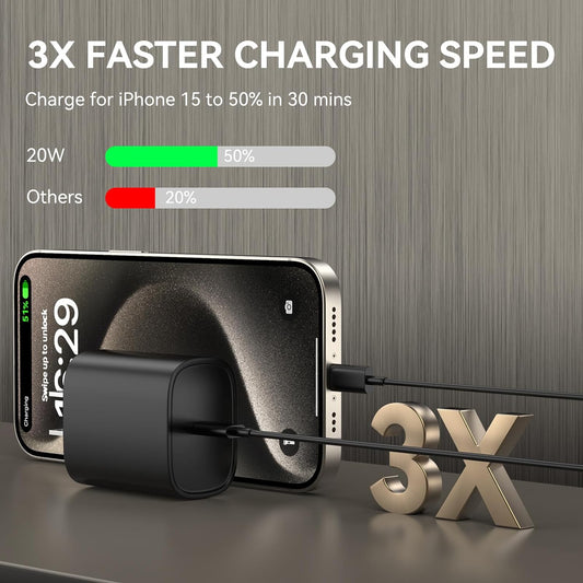 Phone 17 16 15 Pro Max Charger Fast Charging, 10 FT Long USB C Charger Cord with 20W Type C Fast Phone Charging Block for Phone 17/17 Pro/17 Pro Max/Air, for Phone 16 15 Pro Max Plus, Ipad, Android