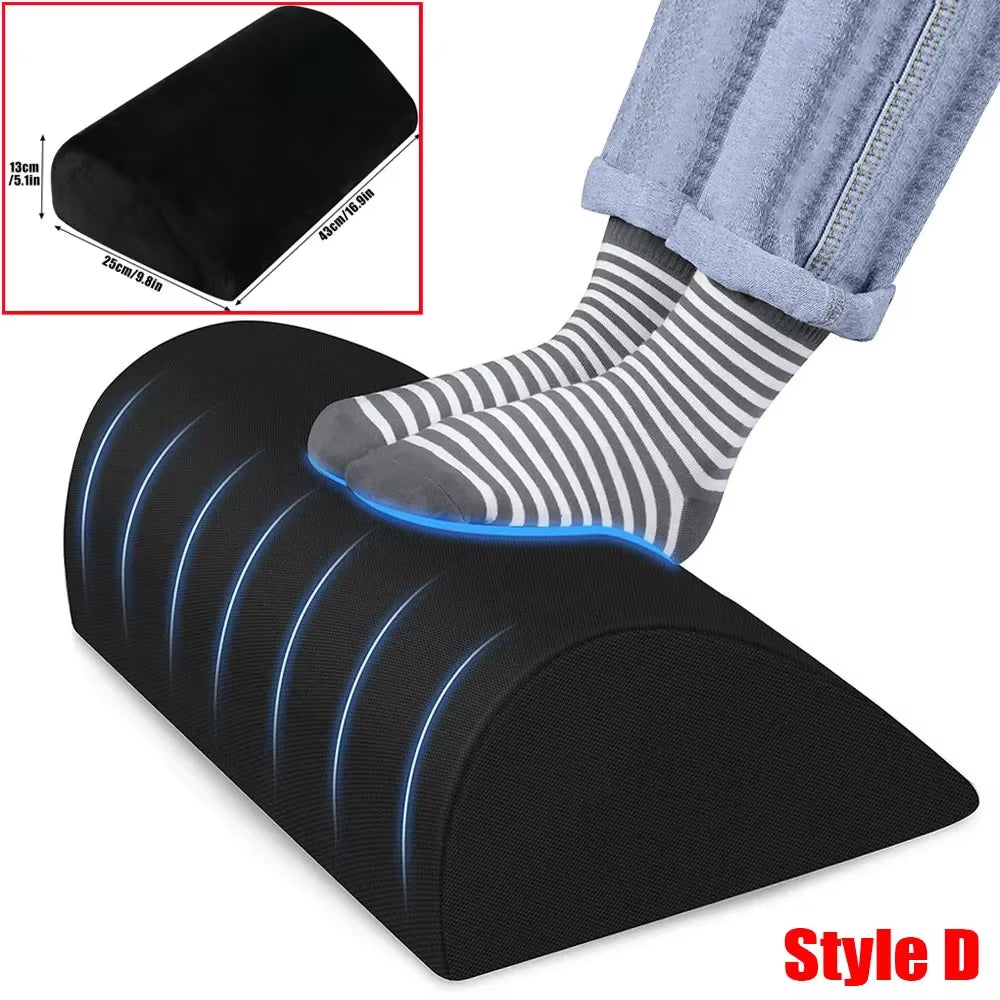 2 Heights Adjustable Foot Rest under Desk, Soft Memory Foam Footrest under Desk for Foot Rest at Work, Home, Airplane, Travel